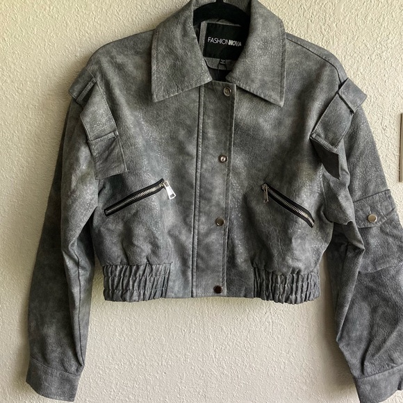 Harper Washed Faux Leather Jacket - Picture 1 of 10